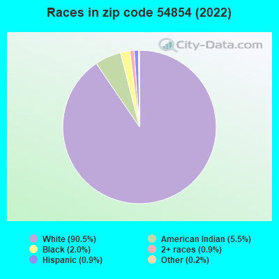 Races in zip code 54854 (2022)