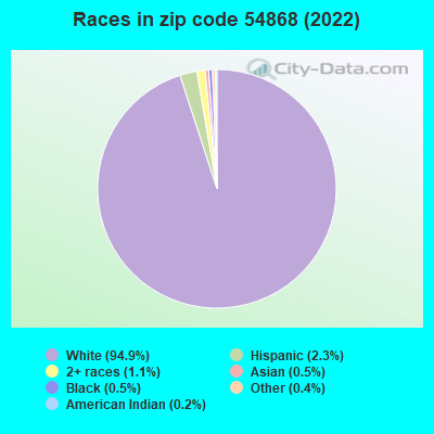 Races in zip code 54868 (2022)