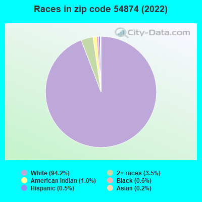 Races in zip code 54874 (2022)