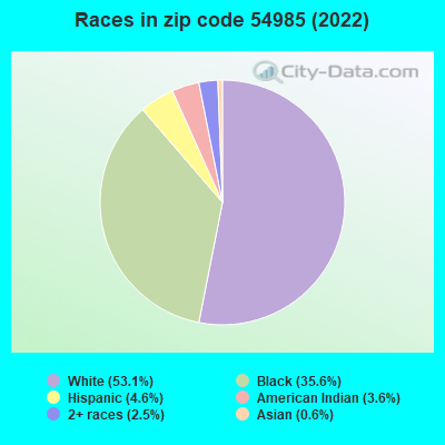 Races in zip code 54985 (2022)