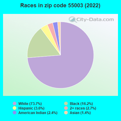 Races in zip code 55003 (2022)