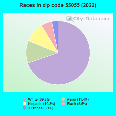 Races in zip code 55055 (2022)