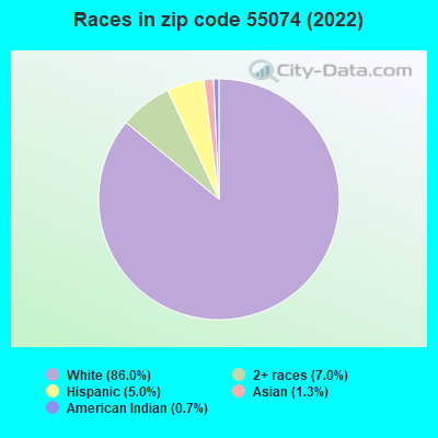Races in zip code 55074 (2022)