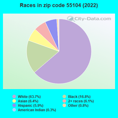 Races in zip code 55104 (2022)