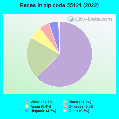 Races in zip code 55121 (2022)