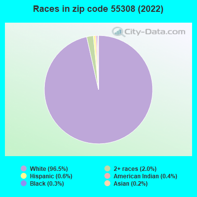 Races in zip code 55308 (2022)