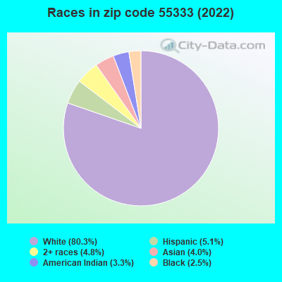 Races in zip code 55333 (2022)
