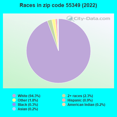 Races in zip code 55349 (2022)