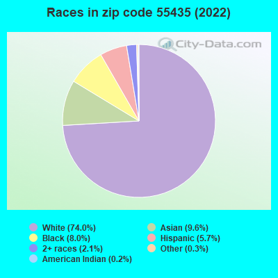 Races in zip code 55435 (2022)