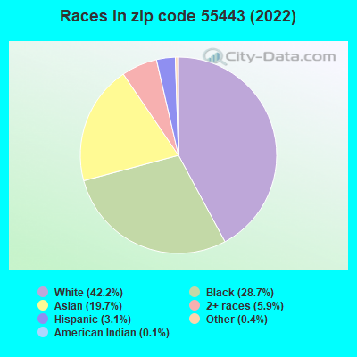 Races in zip code 55443 (2022)