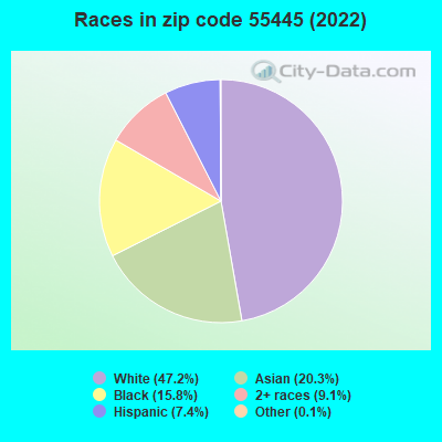 Races in zip code 55445 (2022)