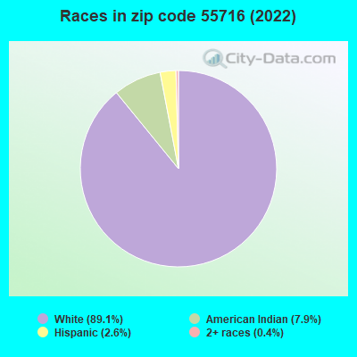 Races in zip code 55716 (2022)