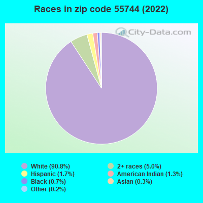 Races in zip code 55744 (2022)