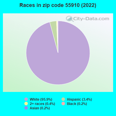 Races in zip code 55910 (2022)