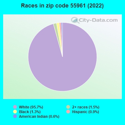 Races in zip code 55961 (2022)