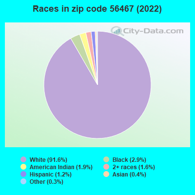 Races in zip code 56467 (2022)