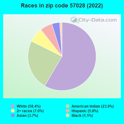 Races in zip code 57028 (2022)