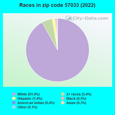 Races in zip code 57033 (2022)