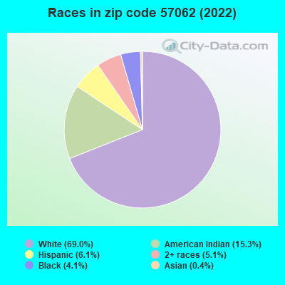 Races in zip code 57062 (2022)