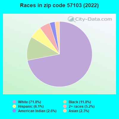 Races in zip code 57103 (2022)