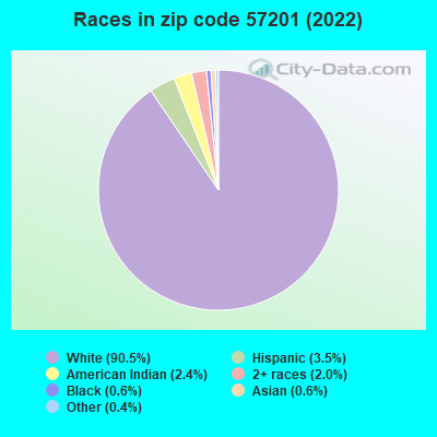 Races in zip code 57201 (2022)