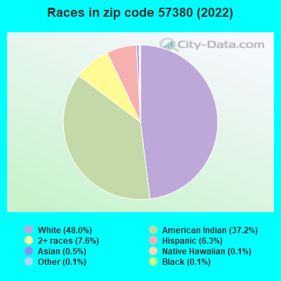 Races in zip code 57380 (2022)