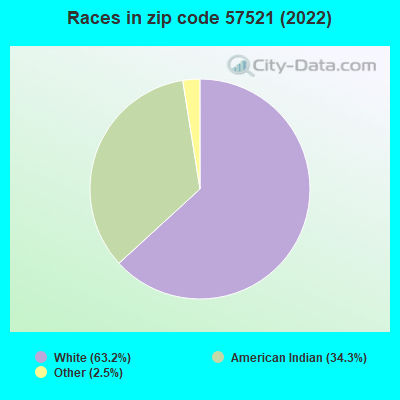 Races in zip code 57521 (2022)