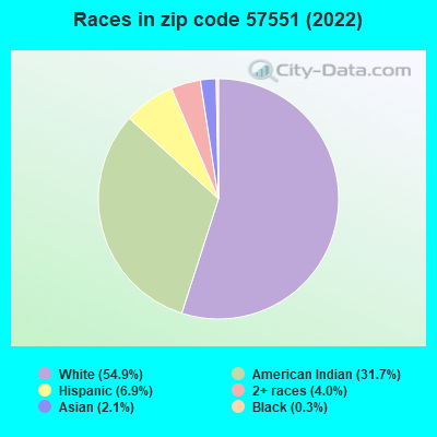 Races in zip code 57551 (2022)