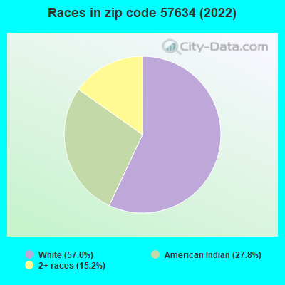 Races in zip code 57634 (2022)