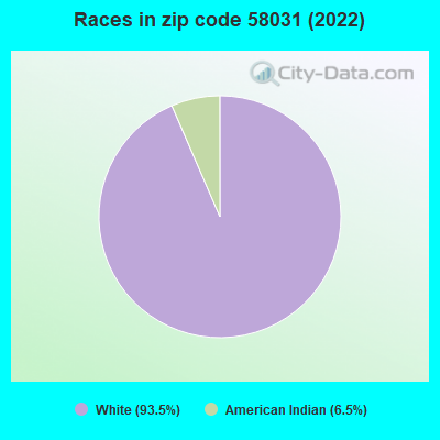 Races in zip code 58031 (2022)