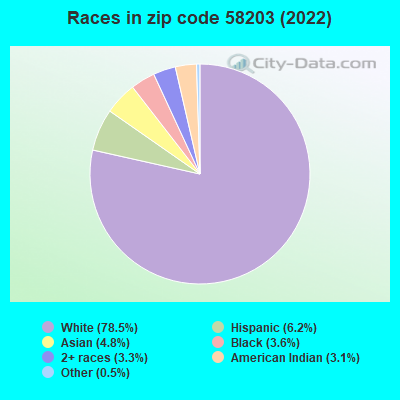 Races in zip code 58203 (2022)