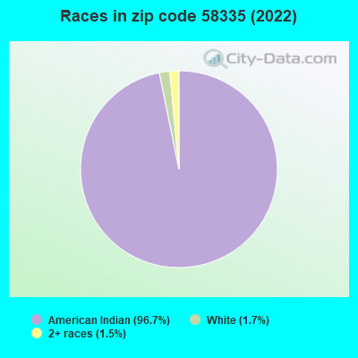 Races in zip code 58335 (2022)