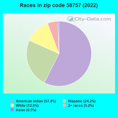 Races in zip code 58757 (2022)