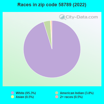 Races in zip code 58789 (2022)