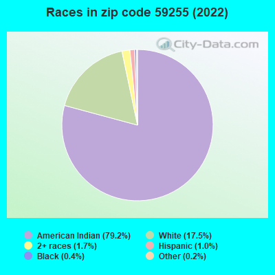 Races in zip code 59255 (2022)