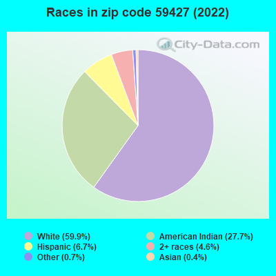 Races in zip code 59427 (2022)