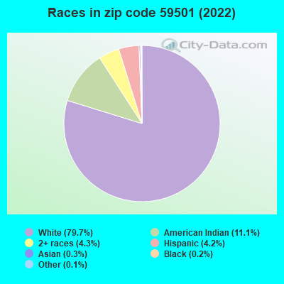 Races in zip code 59501 (2022)