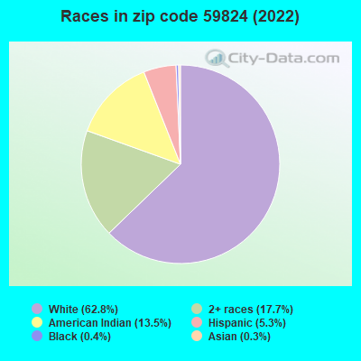 Races in zip code 59824 (2022)