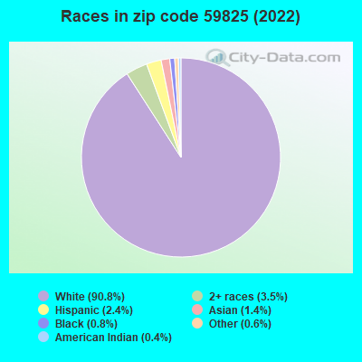 Races in zip code 59825 (2022)