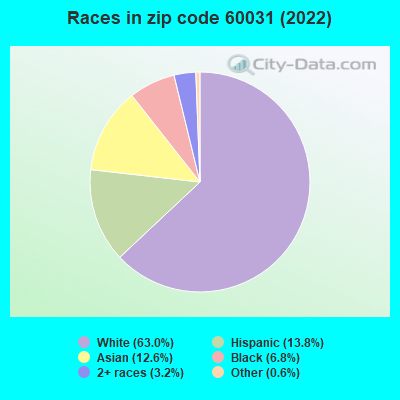 Races in zip code 60031 (2022)