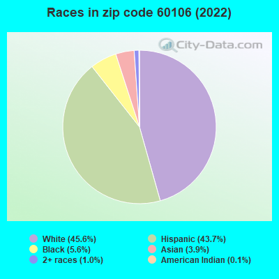 Races in zip code 60106 (2022)