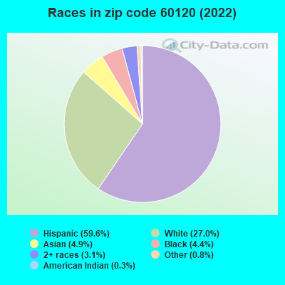 Races in zip code 60120 (2022)