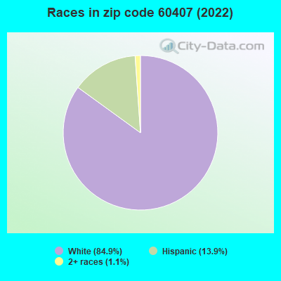 Races in zip code 60407 (2022)