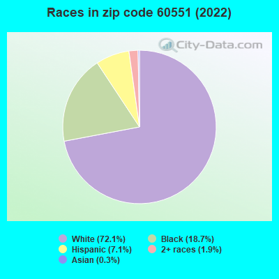 Races in zip code 60551 (2022)