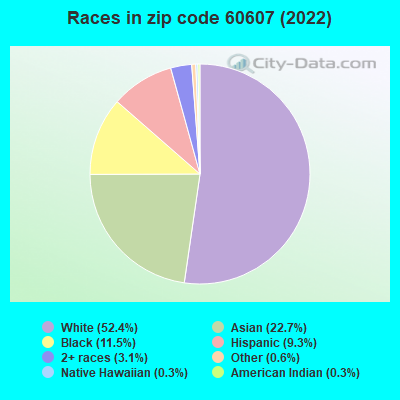 Races in zip code 60607 (2019)