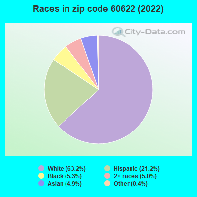 Races in zip code 60622 (2022)