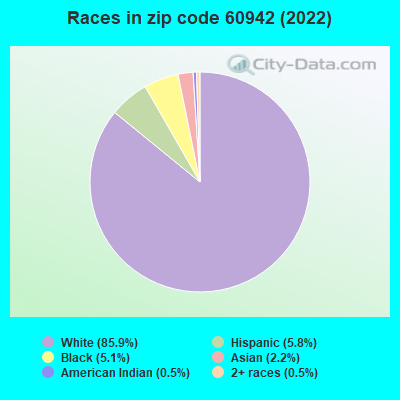 Races in zip code 60942 (2022)