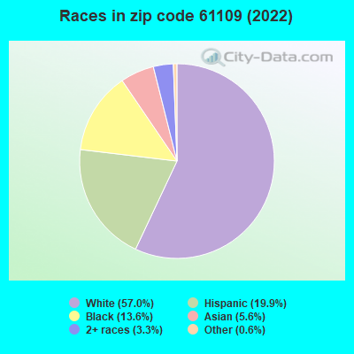 Races in zip code 61109 (2022)