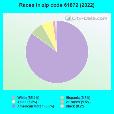 Races in zip code 61872 (2022)