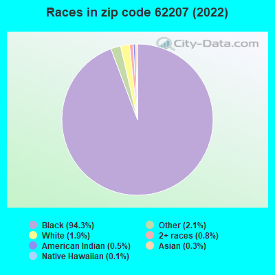 Races in zip code 62207 (2022)